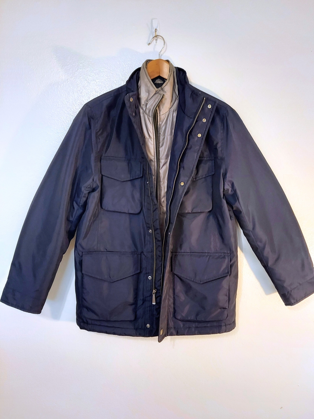 Brooks Brothers Women's Navy Field Jacket with Gray Inner Liner Size S